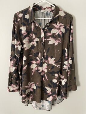 Wrap London Floral Button Down Shirt Size 12